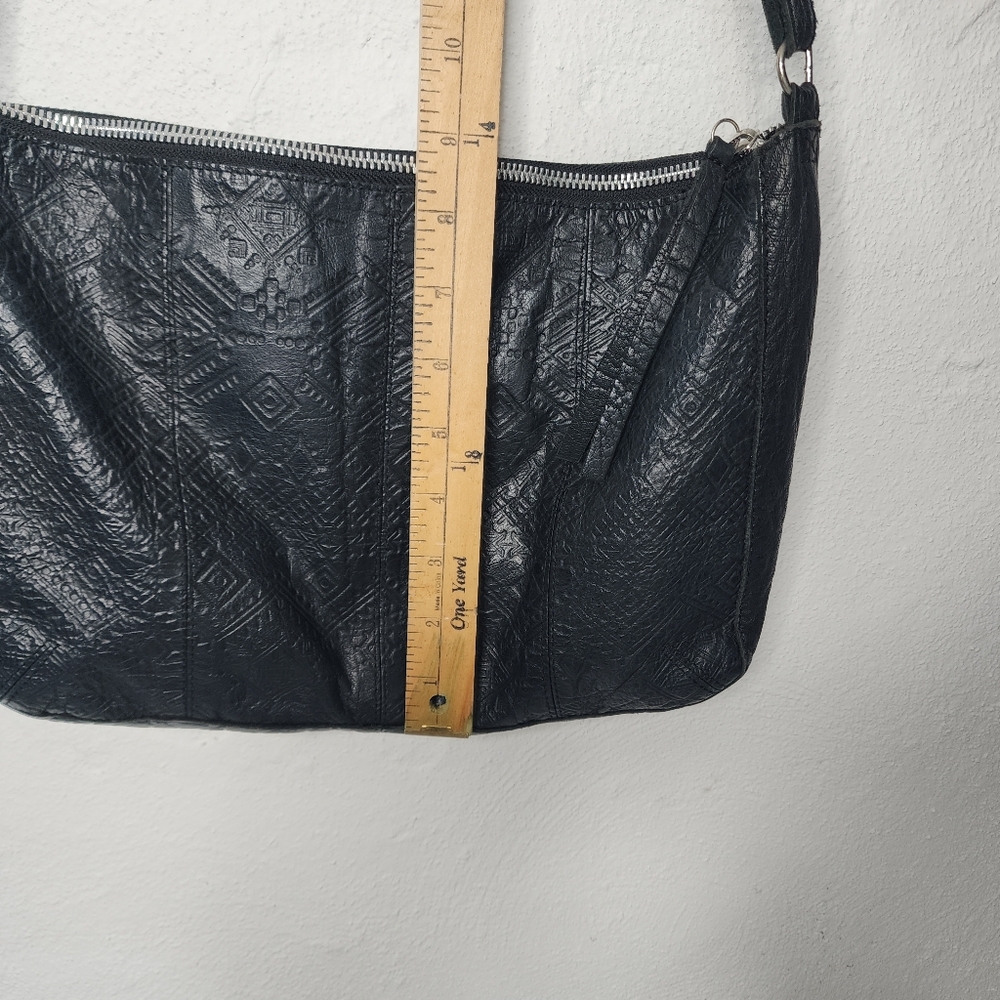 Day & Mood Black Embossed Leather Crossbody - Picture 14 of 15